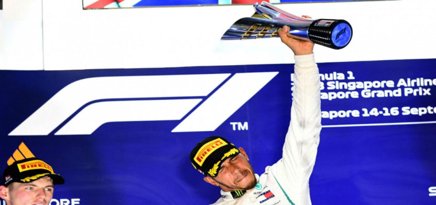 Hamilton lidera con cuarenta puntos después de su victoria en el GP de Singapur  
