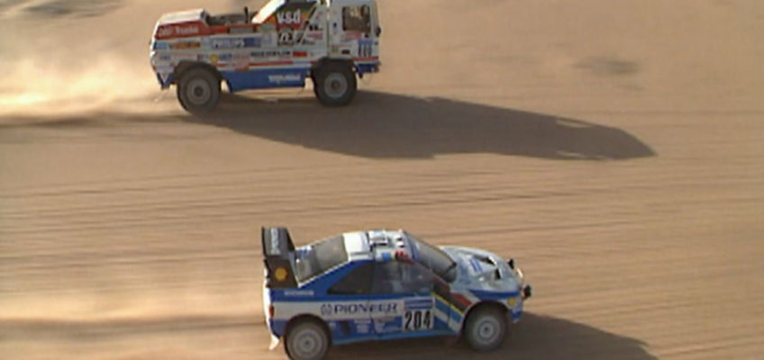 El camión que adelantó a 200 km/h a un coche en el Dakar 1988